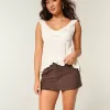 Einfaches Babydoll-Oberteil mit Rüschen Einfaches Babydoll-Oberteil mit Rüschen