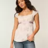 Einfaches Babydoll-Top aus Satin zum Binden Einfaches Babydoll-Top aus Satin zum Binden