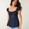 Einfaches Babydoll-Top aus Satin zum Binden Einfaches Babydoll-Top aus Satin zum Binden