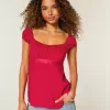 Einfaches Babydoll-Top aus Satin zum Binden Einfaches Babydoll-Top aus Satin zum Binden