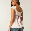 Einfaches Babydoll-Top aus Satin zum Binden Einfaches Babydoll-Top aus Satin zum Binden