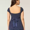 Einfaches Babydoll-Top aus Satin zum Binden Einfaches Babydoll-Top aus Satin zum Binden