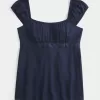 Einfaches Babydoll-Top aus Satin zum Binden Einfaches Babydoll-Top aus Satin zum Binden