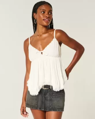 Einfaches Babydoll-Top mit Nieten