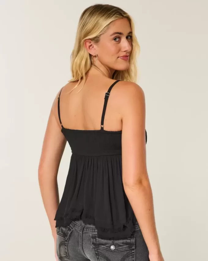 Einfaches Babydoll-Top mit Nieten Einfaches Babydoll-Top mit Nieten