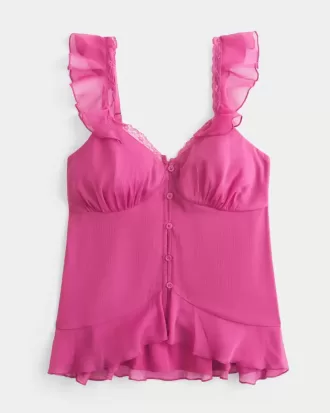 Einfaches Chiffon-Babydoll-Top