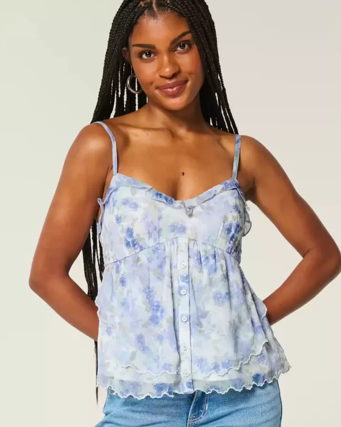 Einfaches Chiffon-Babydoll-Top Einfaches Chiffon-Babydoll-Top