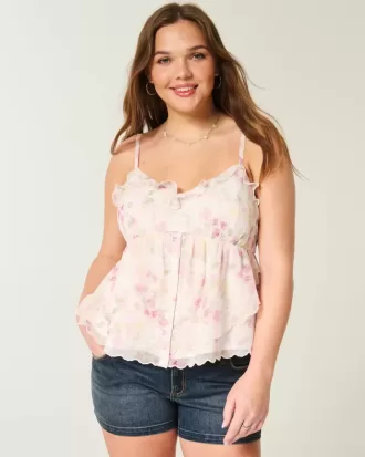 Einfaches Chiffon-Babydoll-Top