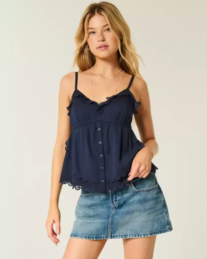 Einfaches Chiffon-Babydoll-Top Einfaches Chiffon-Babydoll-Top