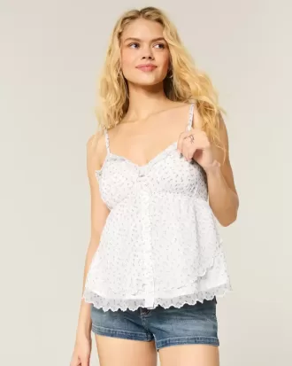 Einfaches Chiffon-Babydoll-Top