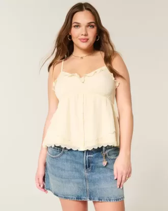 Einfaches Chiffon-Babydoll-Top