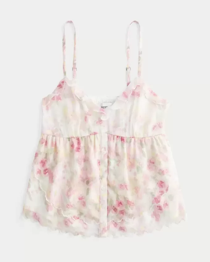Einfaches Chiffon-Babydoll-Top Einfaches Chiffon-Babydoll-Top