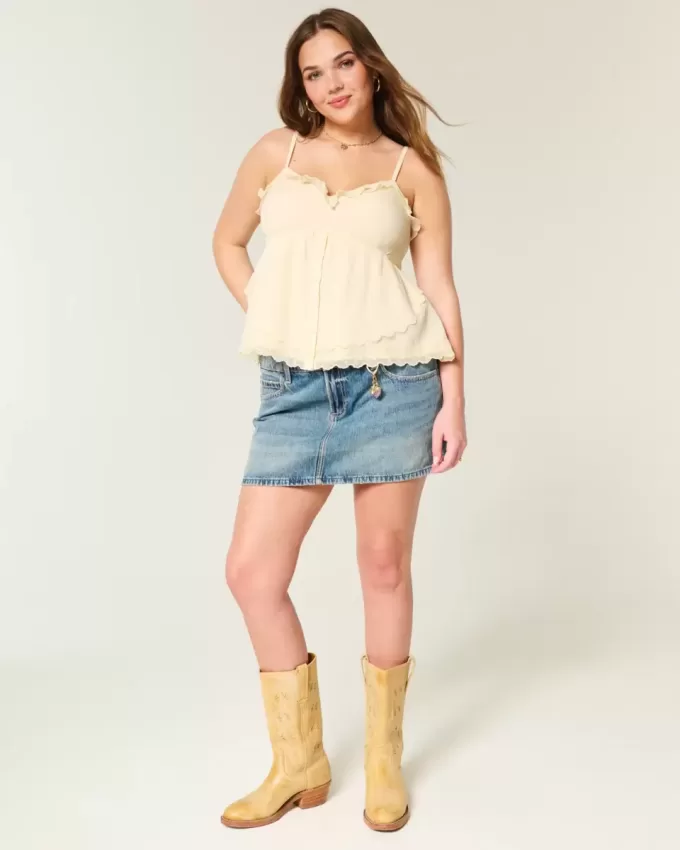 Einfaches Chiffon-Babydoll-Top Einfaches Chiffon-Babydoll-Top