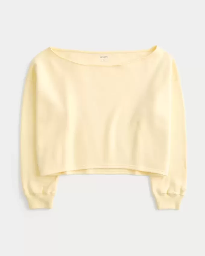 Einfaches, doppeltes, schulterfreies Sweatshirt Einfaches, doppeltes, schulterfreies Sweatshirt