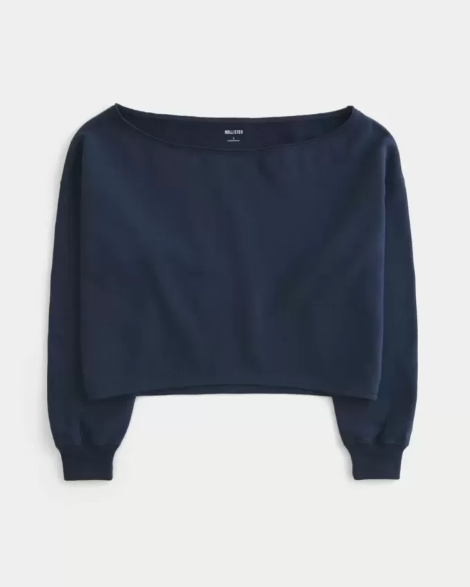 Einfaches, doppeltes, schulterfreies Sweatshirt Einfaches, doppeltes, schulterfreies Sweatshirt