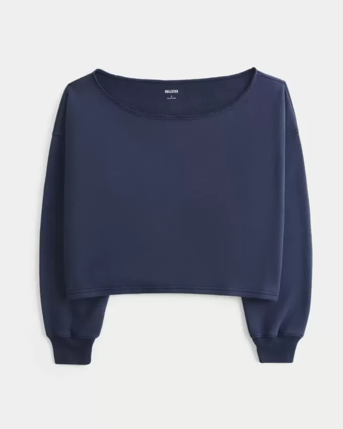 Einfaches, doppeltes, schulterfreies Sweatshirt Einfaches, doppeltes, schulterfreies Sweatshirt