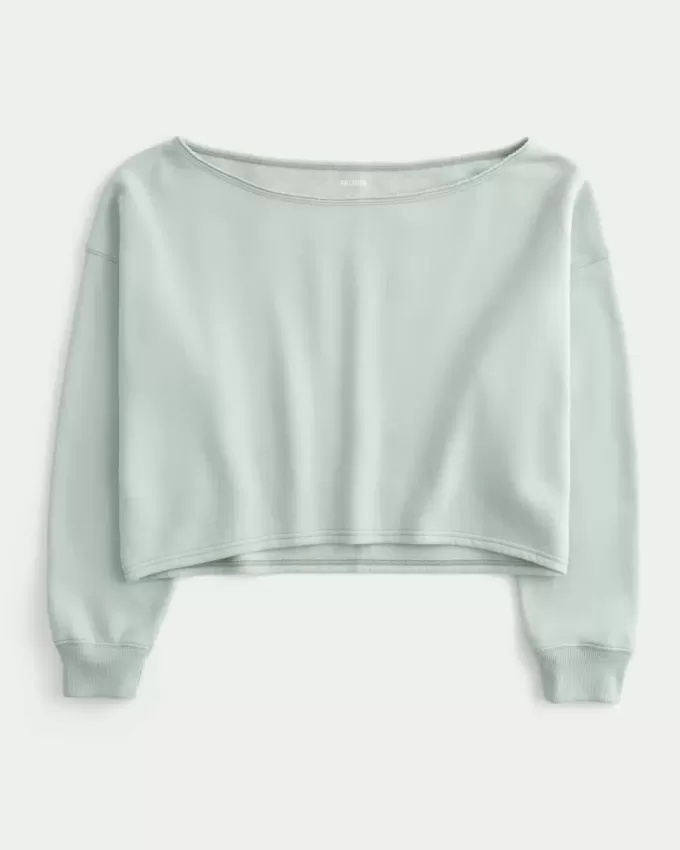 Einfaches, doppeltes, schulterfreies Sweatshirt Einfaches, doppeltes, schulterfreies Sweatshirt
