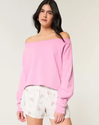 Einfaches, doppeltes, schulterfreies Sweatshirt