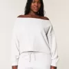 Einfaches, doppeltes, schulterfreies Sweatshirt Einfaches, doppeltes, schulterfreies Sweatshirt