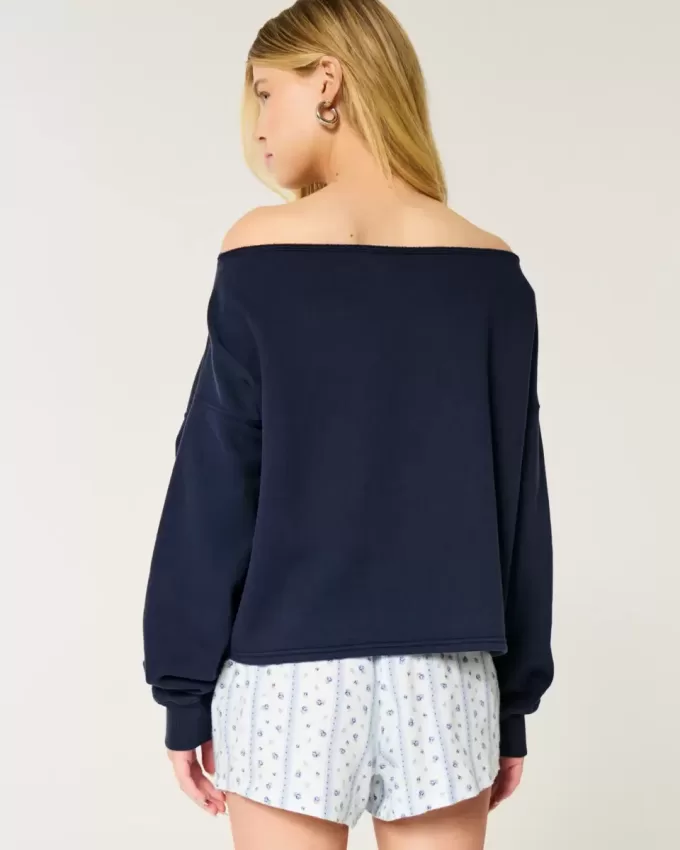 Einfaches, doppeltes, schulterfreies Sweatshirt Einfaches, doppeltes, schulterfreies Sweatshirt
