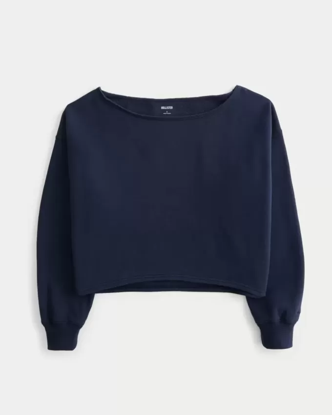 Einfaches, doppeltes, schulterfreies Sweatshirt Einfaches, doppeltes, schulterfreies Sweatshirt