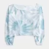 Einfaches, doppeltes, schulterfreies Sweatshirt mit Batikmuster Einfaches, doppeltes, schulterfreies Sweatshirt mit Batikmuster