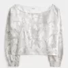 Einfaches, doppeltes, schulterfreies Sweatshirt mit Camouflage-Muster Einfaches, doppeltes, schulterfreies Sweatshirt mit Camouflage-Muster