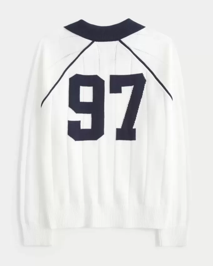 Einfaches Langarm-Pullover-Polo Einfaches Langarm-Pullover-Polo
