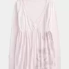 Einfaches langärmliges Babydoll-Oberteil mit Blumenmuster Einfaches langärmliges Babydoll-Oberteil mit Blumenmuster
