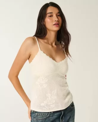 Einfaches Neckholder-Babydoll-Camisole im Nadelspitzen-Stil Einfaches Neckholder-Babydoll-Camisole im Nadelspitzen-Stil