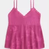 Einfaches Neckholder-Babydoll-Camisole im Nadelspitzen-Stil Einfaches Neckholder-Babydoll-Camisole im Nadelspitzen-Stil