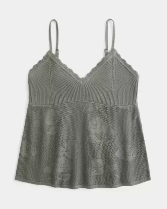 Einfaches Neckholder-Babydoll-Camisole im Nadelspitzen-Stil Einfaches Neckholder-Babydoll-Camisole im Nadelspitzen-Stil