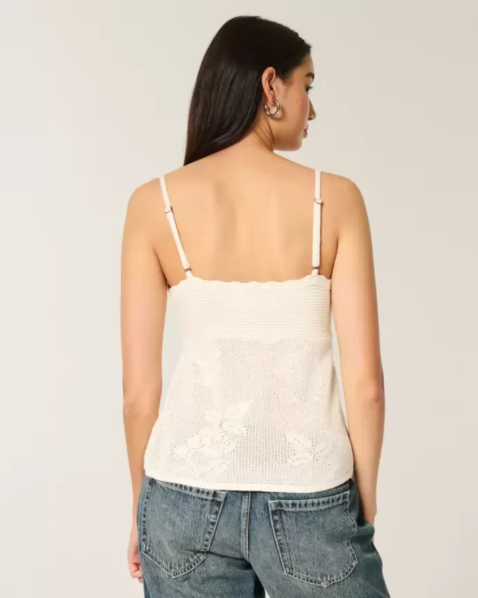 Einfaches Neckholder-Babydoll-Camisole im Nadelspitzen-Stil Einfaches Neckholder-Babydoll-Camisole im Nadelspitzen-Stil