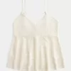 Einfaches Neckholder-Babydoll-Camisole im Nadelspitzen-Stil Einfaches Neckholder-Babydoll-Camisole im Nadelspitzen-Stil