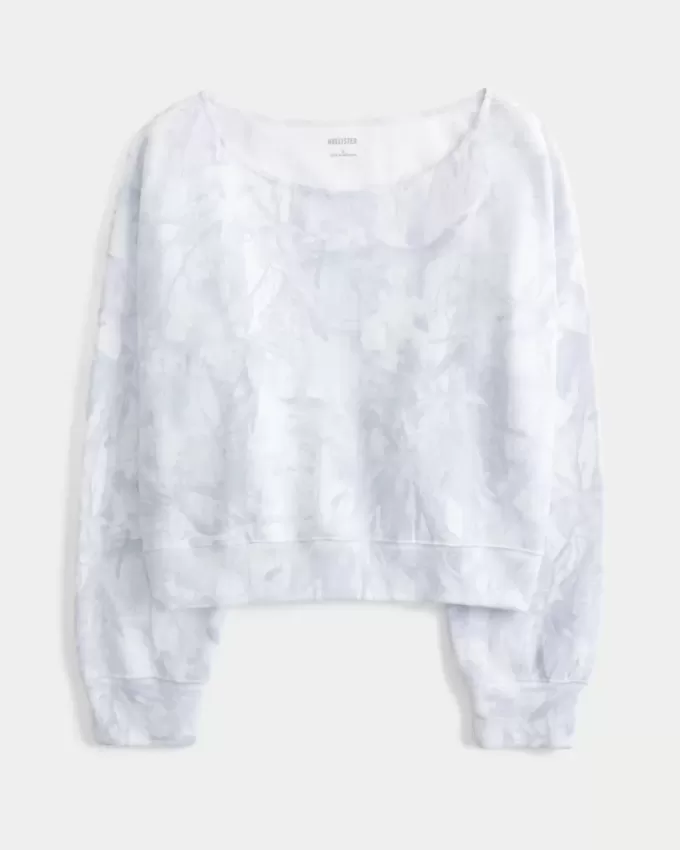 Einfaches schulterfreies Sweatshirt mit Camouflage-Muster Einfaches schulterfreies Sweatshirt mit Camouflage-Muster