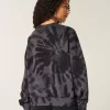 Einfaches Sweatshirt mit Rundhalsausschnitt und Batikmuster Einfaches Sweatshirt mit Rundhalsausschnitt und Batikmuster