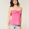 Einfaches trägerloses Babydoll-Oberteil mit Bindeband Einfaches trägerloses Babydoll-Oberteil mit Bindeband