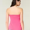 Einfaches trägerloses Babydoll-Oberteil mit Bindeband Einfaches trägerloses Babydoll-Oberteil mit Bindeband