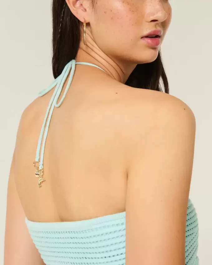 Einfaches trägerloses Babydoll-Top im Häkelstil Einfaches trägerloses Babydoll-Top im Häkelstil