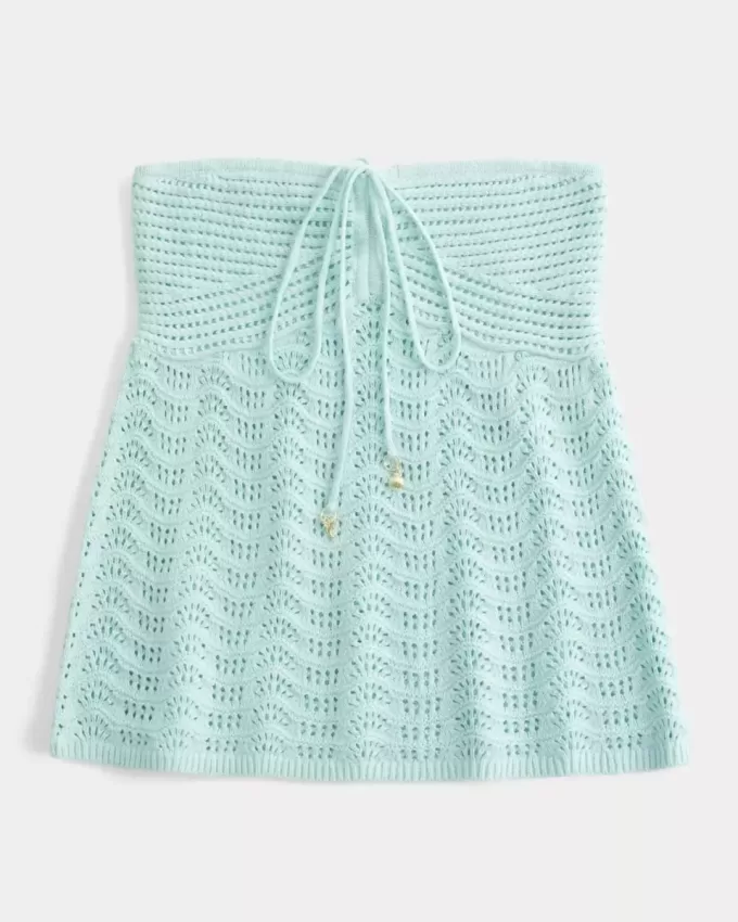 Einfaches trägerloses Babydoll-Top im Häkelstil Einfaches trägerloses Babydoll-Top im Häkelstil