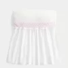 Einfaches trägerloses gesmoktes Babydoll-Top