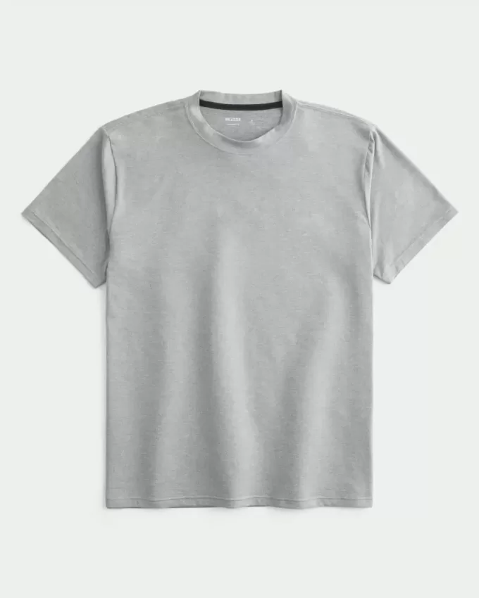 Entspanntes Stretch-T-Shirt mit Rundhalsausschnitt Entspanntes Stretch-T-Shirt mit Rundhalsausschnitt