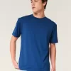 Entspanntes Stretch-T-Shirt mit Rundhalsausschnitt Entspanntes Stretch-T-Shirt mit Rundhalsausschnitt