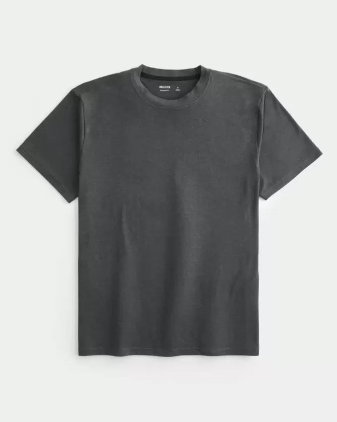 Entspanntes Stretch-T-Shirt mit Rundhalsausschnitt Entspanntes Stretch-T-Shirt mit Rundhalsausschnitt