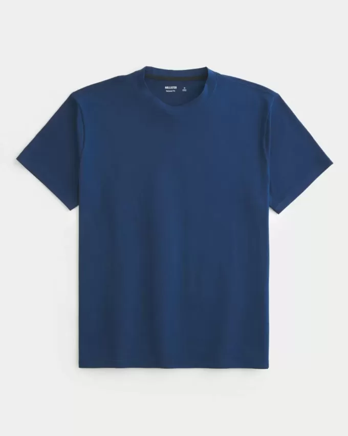Entspanntes Stretch-T-Shirt mit Rundhalsausschnitt Entspanntes Stretch-T-Shirt mit Rundhalsausschnitt