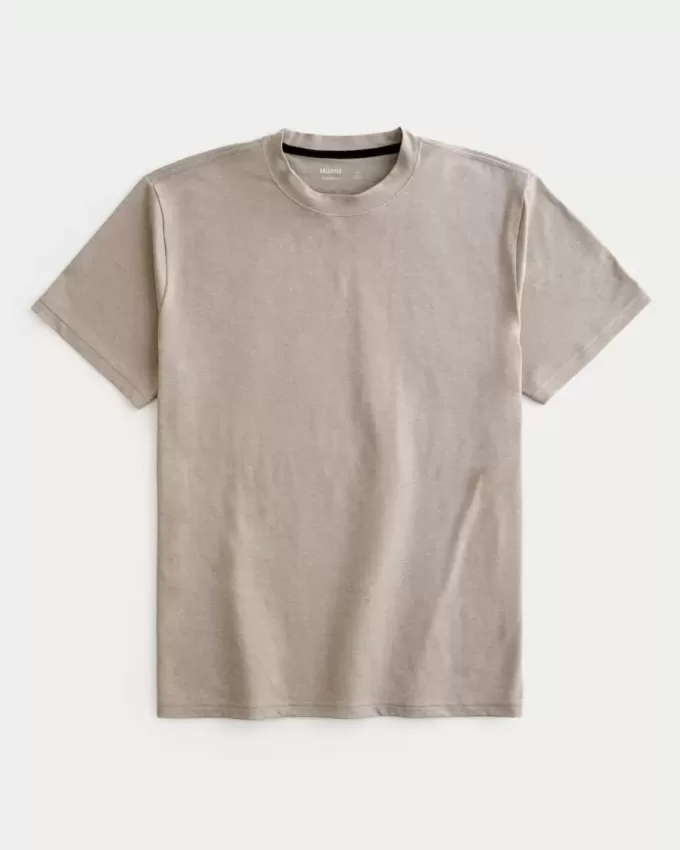 Entspanntes Stretch-T-Shirt mit Rundhalsausschnitt Entspanntes Stretch-T-Shirt mit Rundhalsausschnitt
