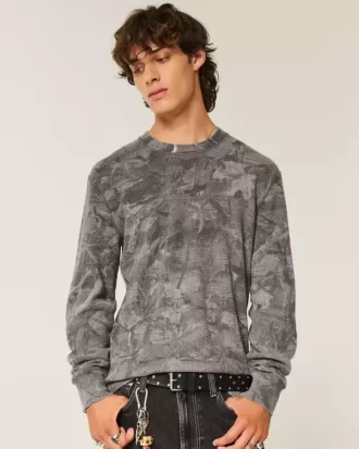 Entspanntes Thermo-Langarmshirt mit Rundhalsausschnitt und Camouflage-Muster Entspanntes Thermo-Langarmshirt mit Rundhalsausschnitt und Camouflage-Muster
