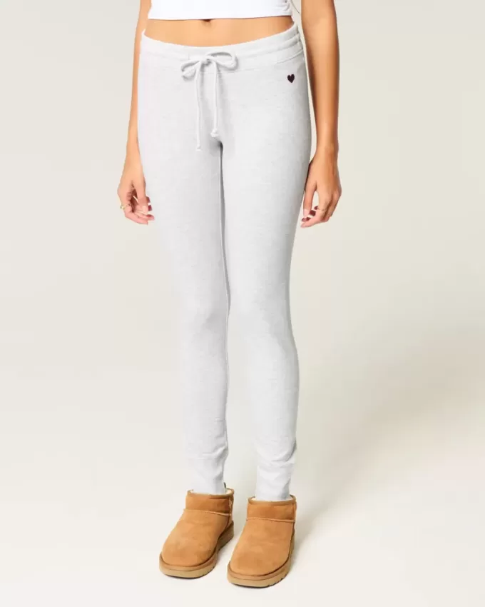 Fleece-Leggings mit Herz-Grafik