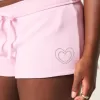 Fleece-Minishorts mit Herzgrafik Fleece-Minishorts mit Herzgrafik