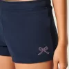 Fleece-Minishorts mit Schleifengrafik Fleece-Minishorts mit Schleifengrafik